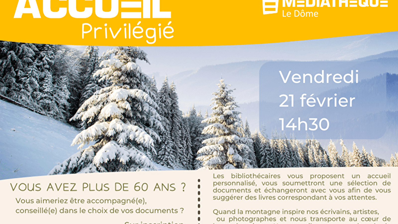 Médiathèque Le Dôme : Accueil privilégié
