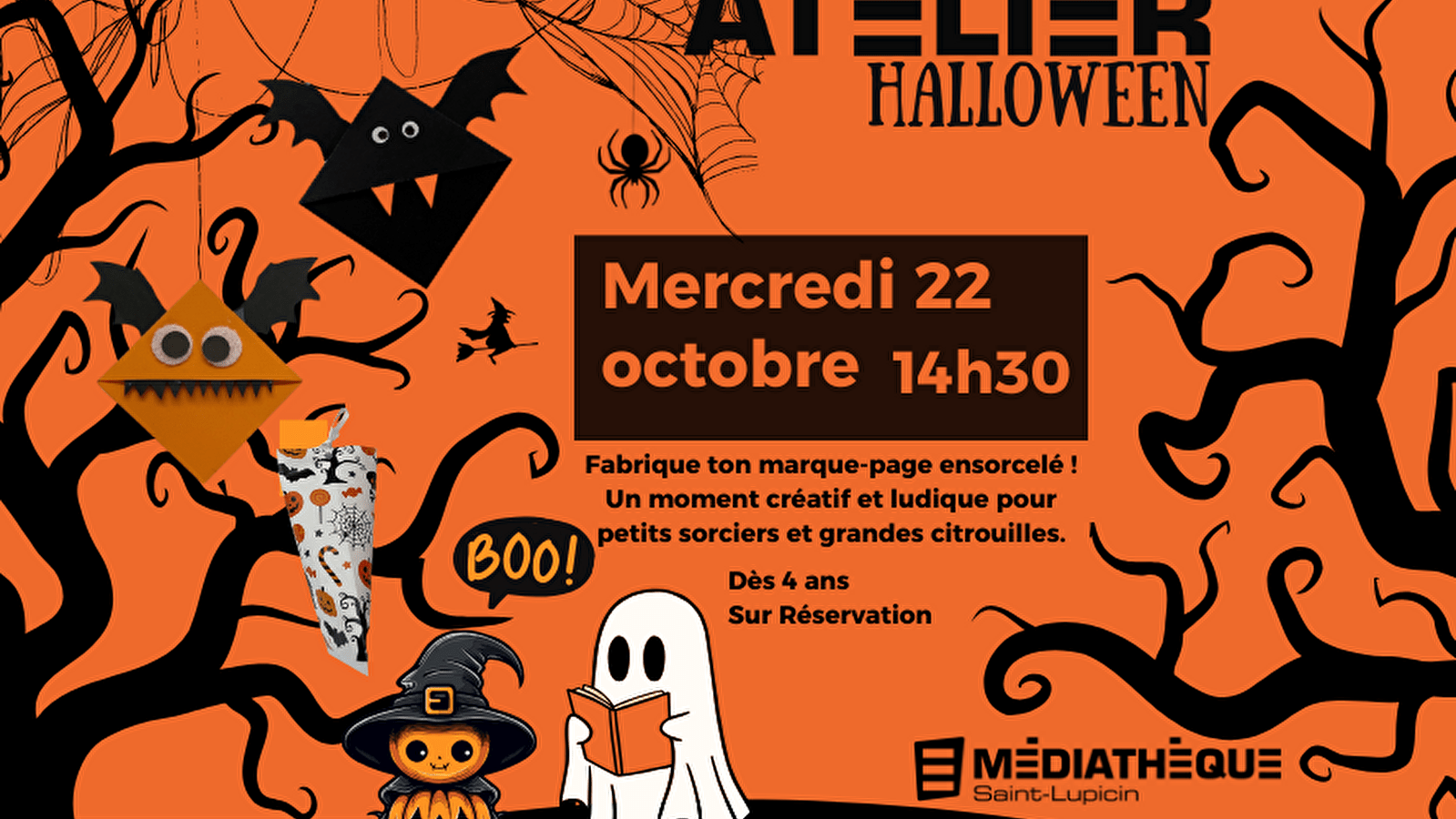 Médiathèque de Saint-Lupicin : Atelier créatif spécial Halloween