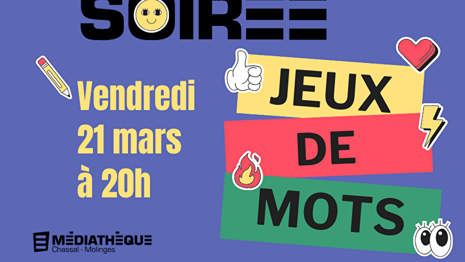 Médiathèque de Chassal-Molinges : Soirée Jeux de mots