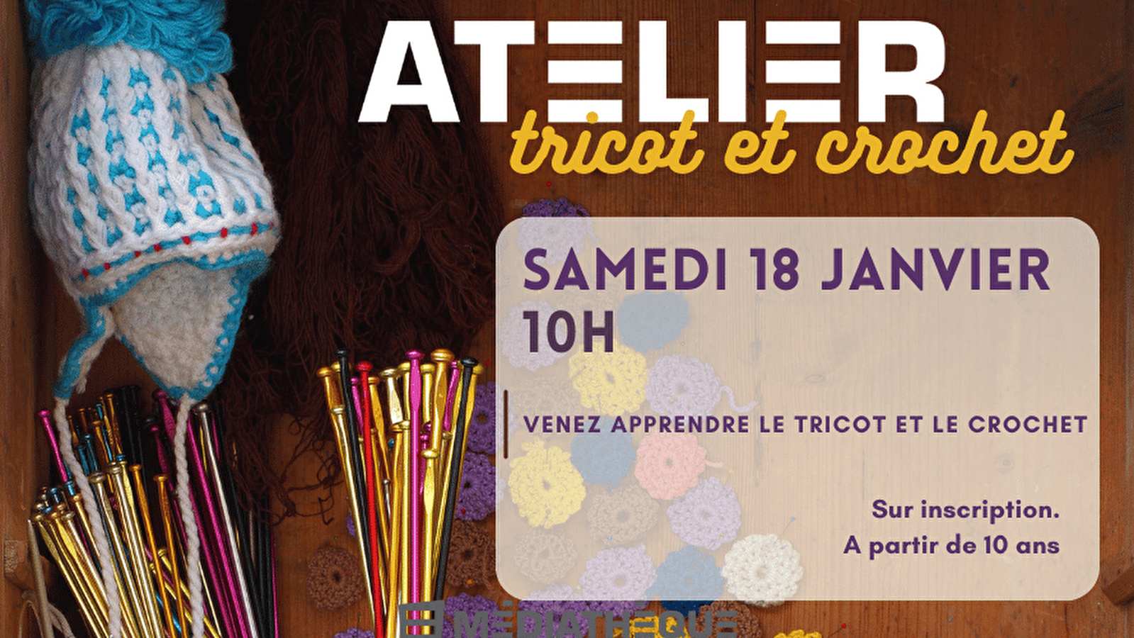 Médiathèque de Viry : Atelier tricot/crochet