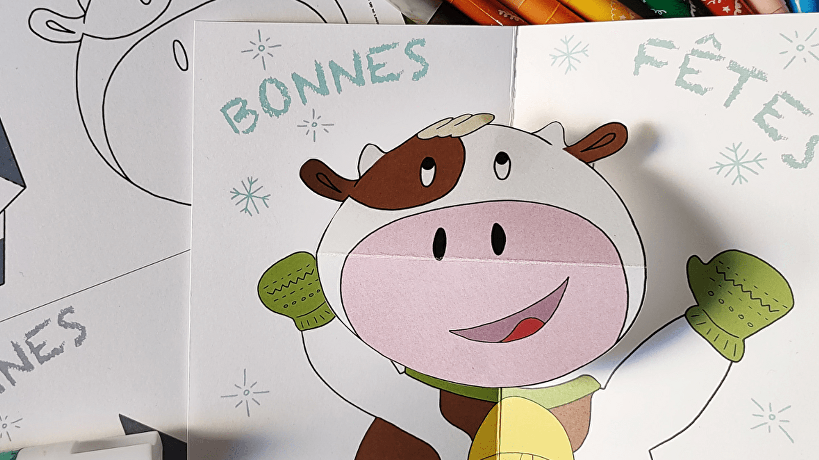 Carte de fêtes en pop-up avec Comtesse