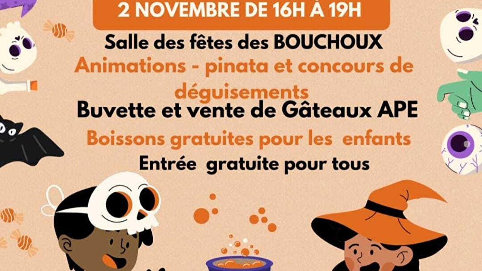 APE La Pesse-Les Bouchoux - Boum d'Halloween 
