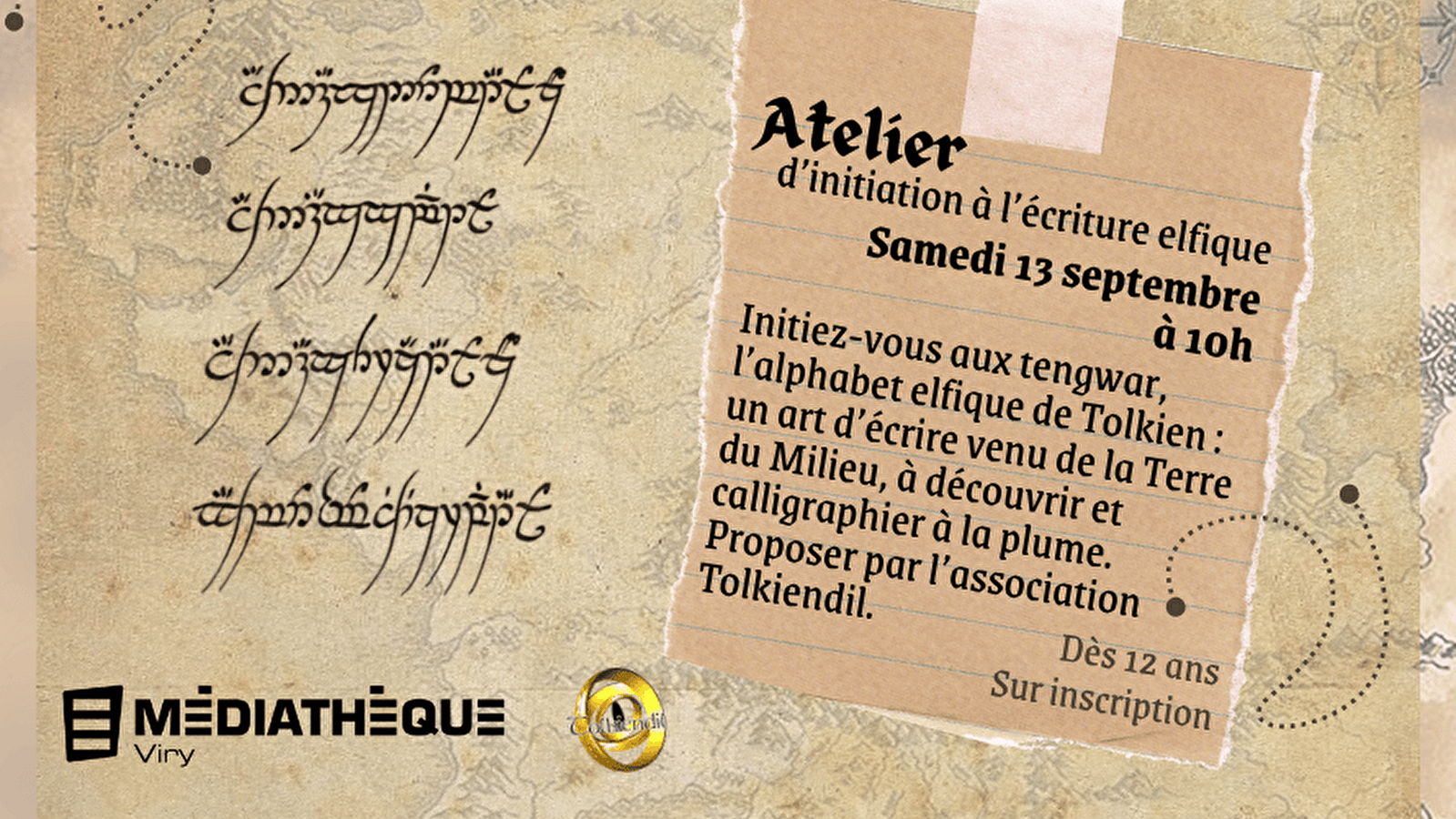 Médiathèque de Viry : Atelier calligraphie elfique